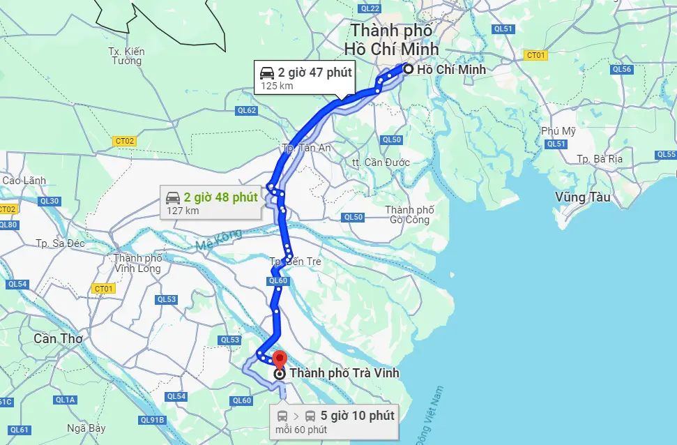 Tuyến đường Sài Gòn - Trà Vinh