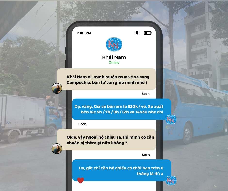 Khách hàng có thể đặt vé xe Khải Nam qua kênh Online