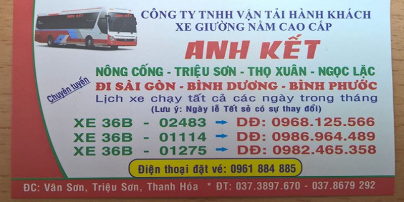 Nhà xe Anh Kết đảm bảo hành trình cho du khách toàn quốc