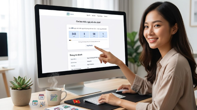 Đếm ngược cho 1 sự kiện đặc biệt (ví dụ Tết, 30/4)